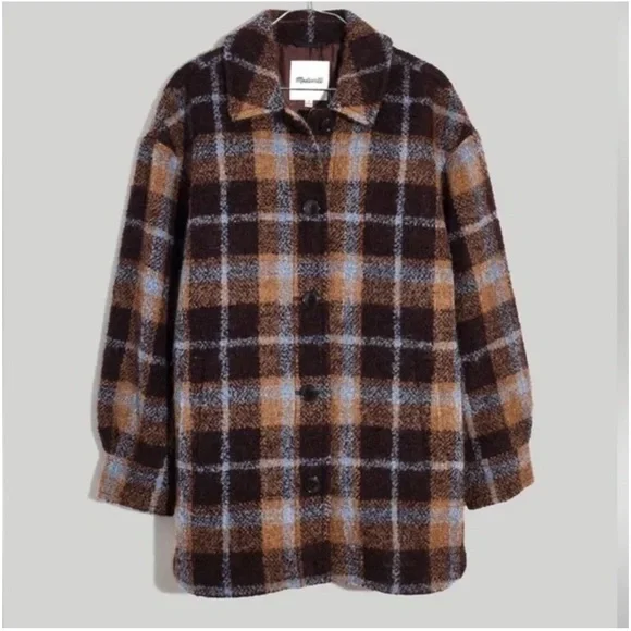 Madewell Wool Plaid Oversized Jacket